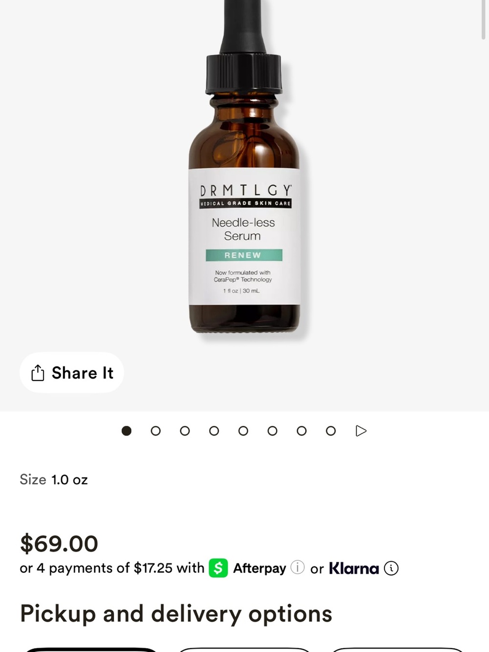 Drmtlgy Needle-less Serum Renew r– Brown Bottle, 1.0 oz